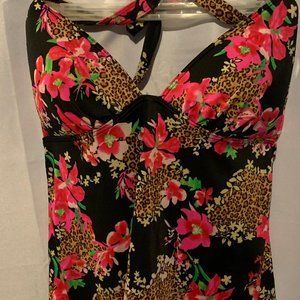 Victoria’s Secret Halter Tankini Floral Animal M